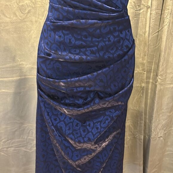Talbot Runhof royal blue leopard print dress, US14 - Picture 6 of 11